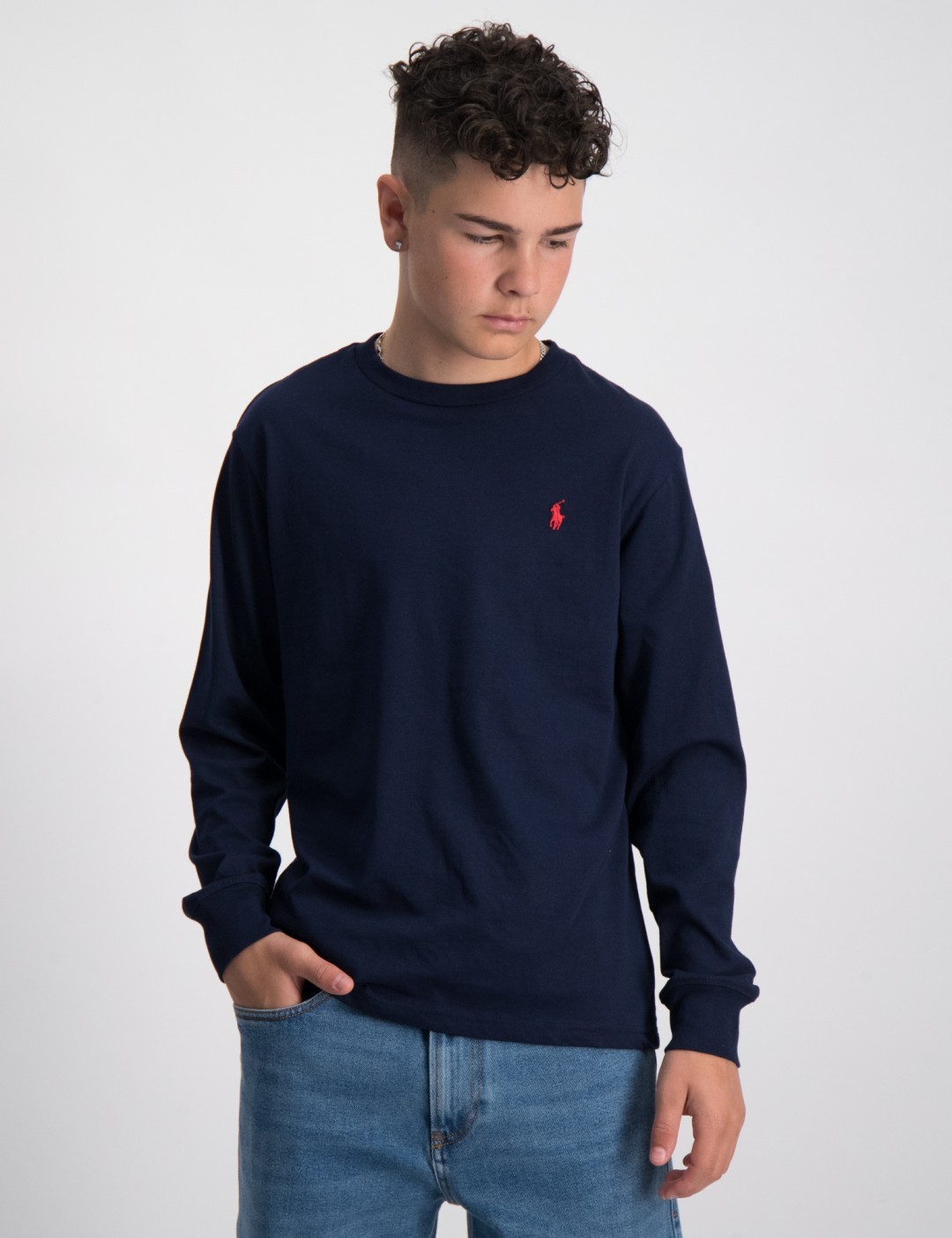 Gelijkenis Vervagen Zeug Blauw Cotton Jersey Long-Sleeve Tee voor Jongens | Kids Brand Store