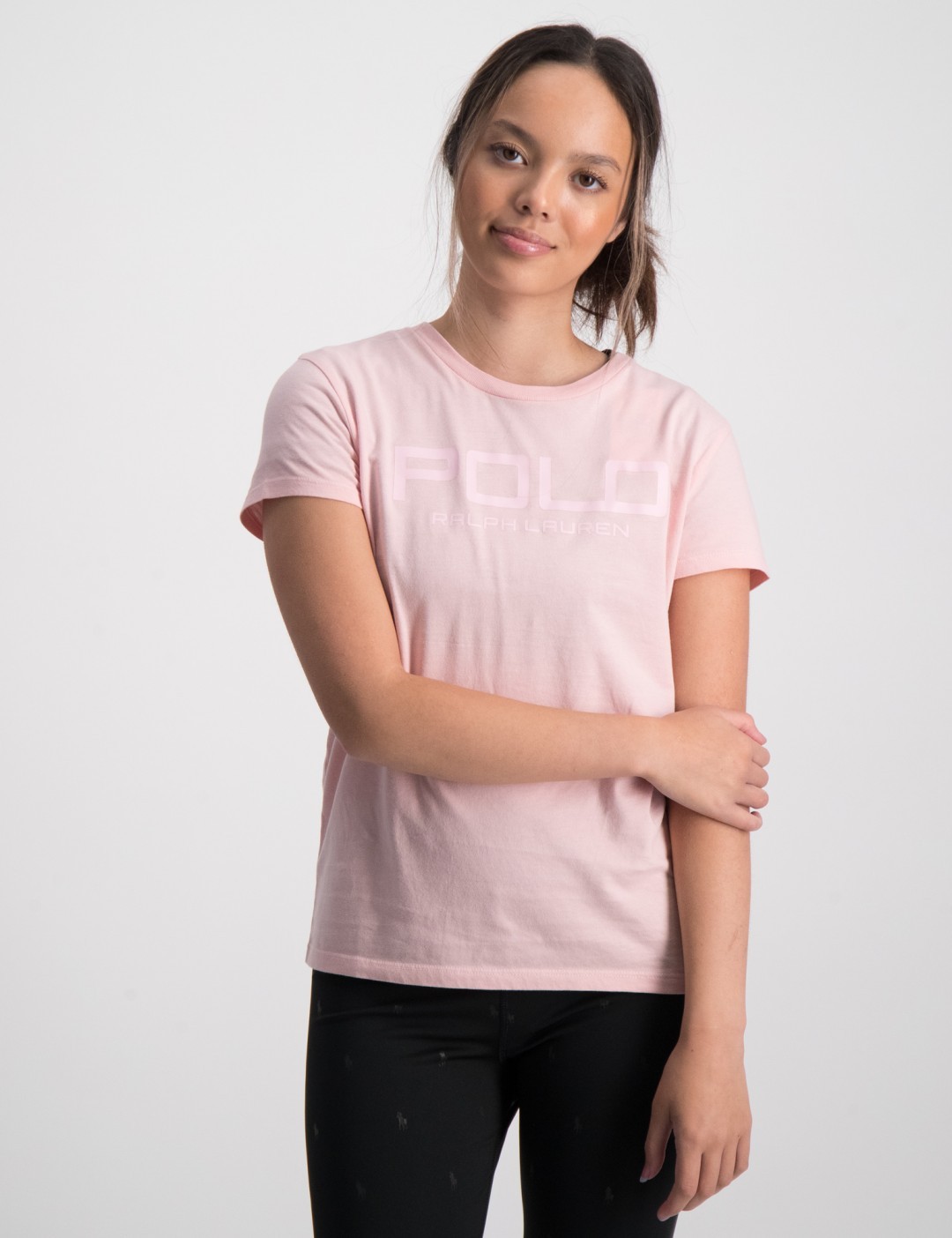 COTTON JERSEY EMBROIDERED T-SHIRT | BABY PINK