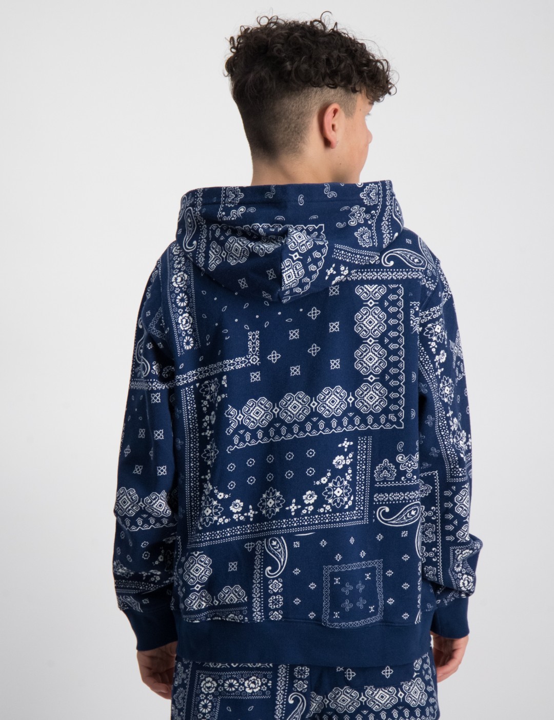 Blå BandanaPrint Fleece Hoodie för Kille Kids Brand Store