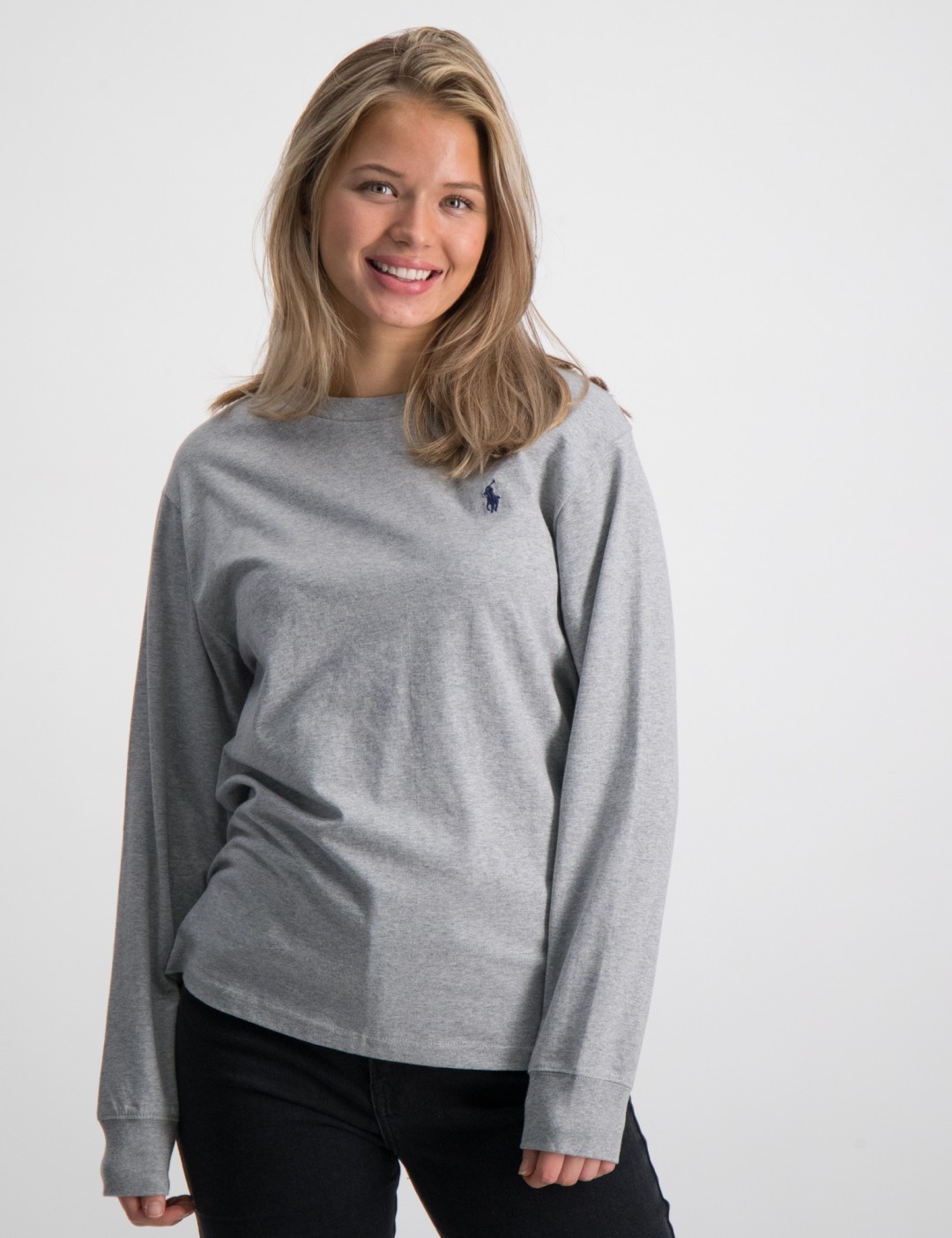 Polo Ralph Lauren Grijs Cotton Jersey Crewneck Tee voor Meisjes | Kids ...