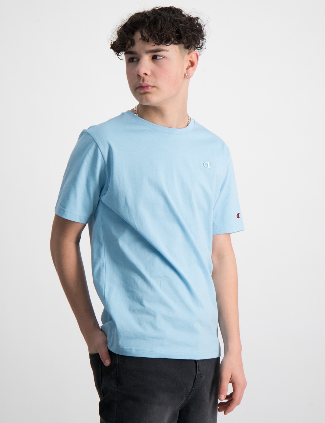 baby blue champion shirt