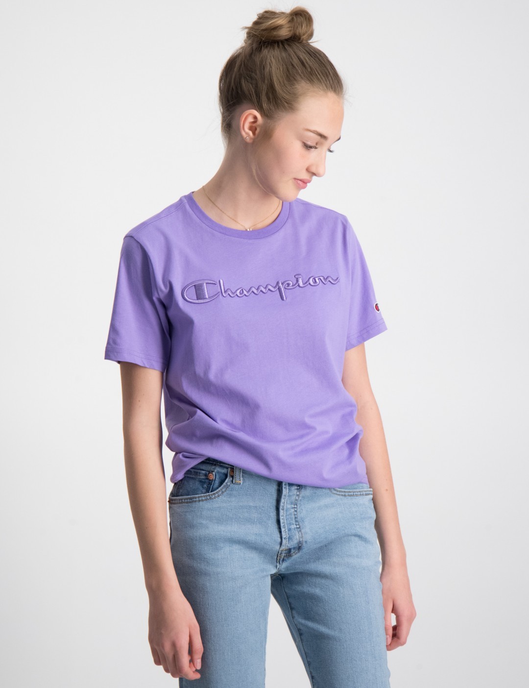 Anonym grinende Oswald Lilla Crewneck T-Shirt til Pige | Kids Brand Store