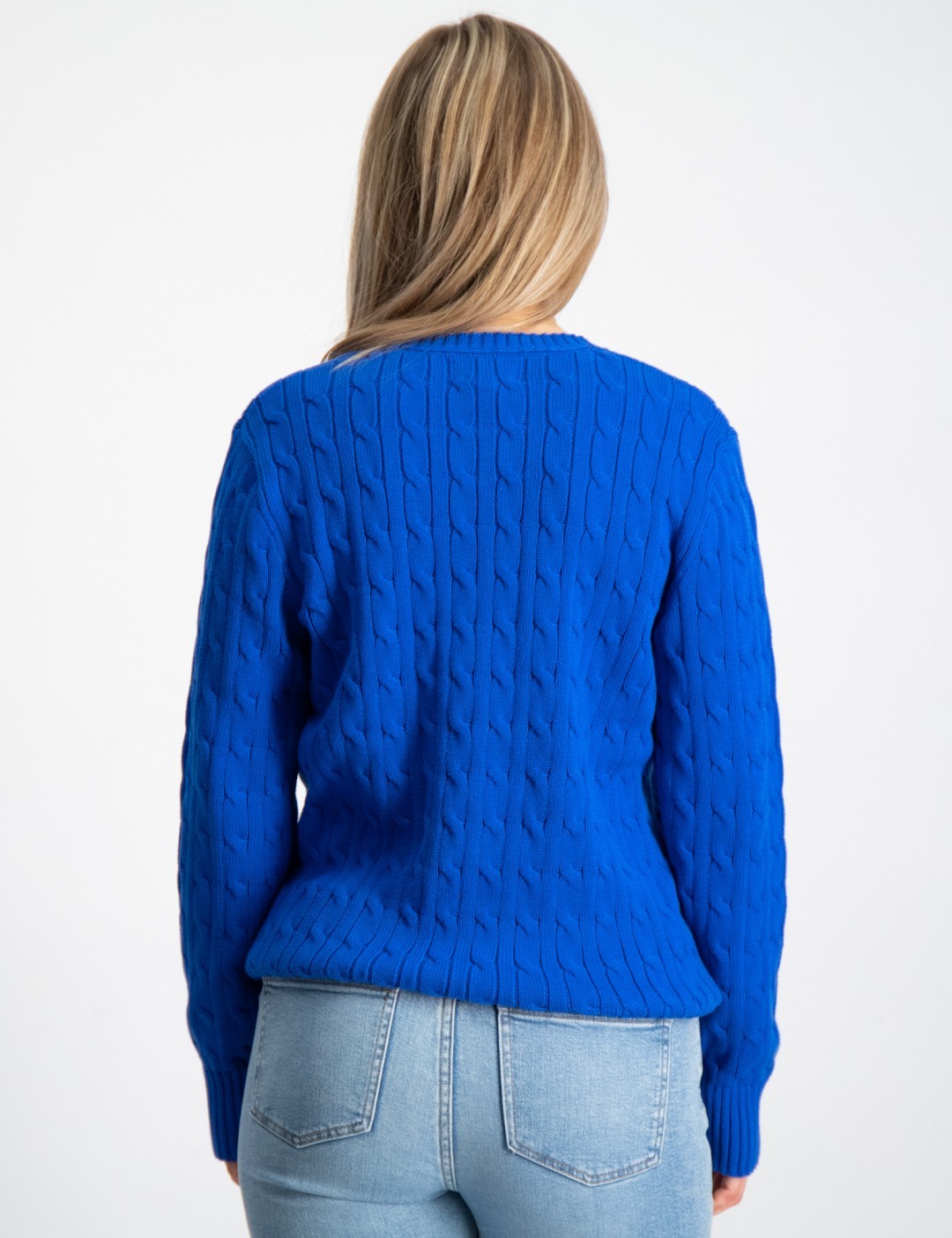 Blå Cable-Knit Cotton Sweater Til Jente | Kids Brand Store