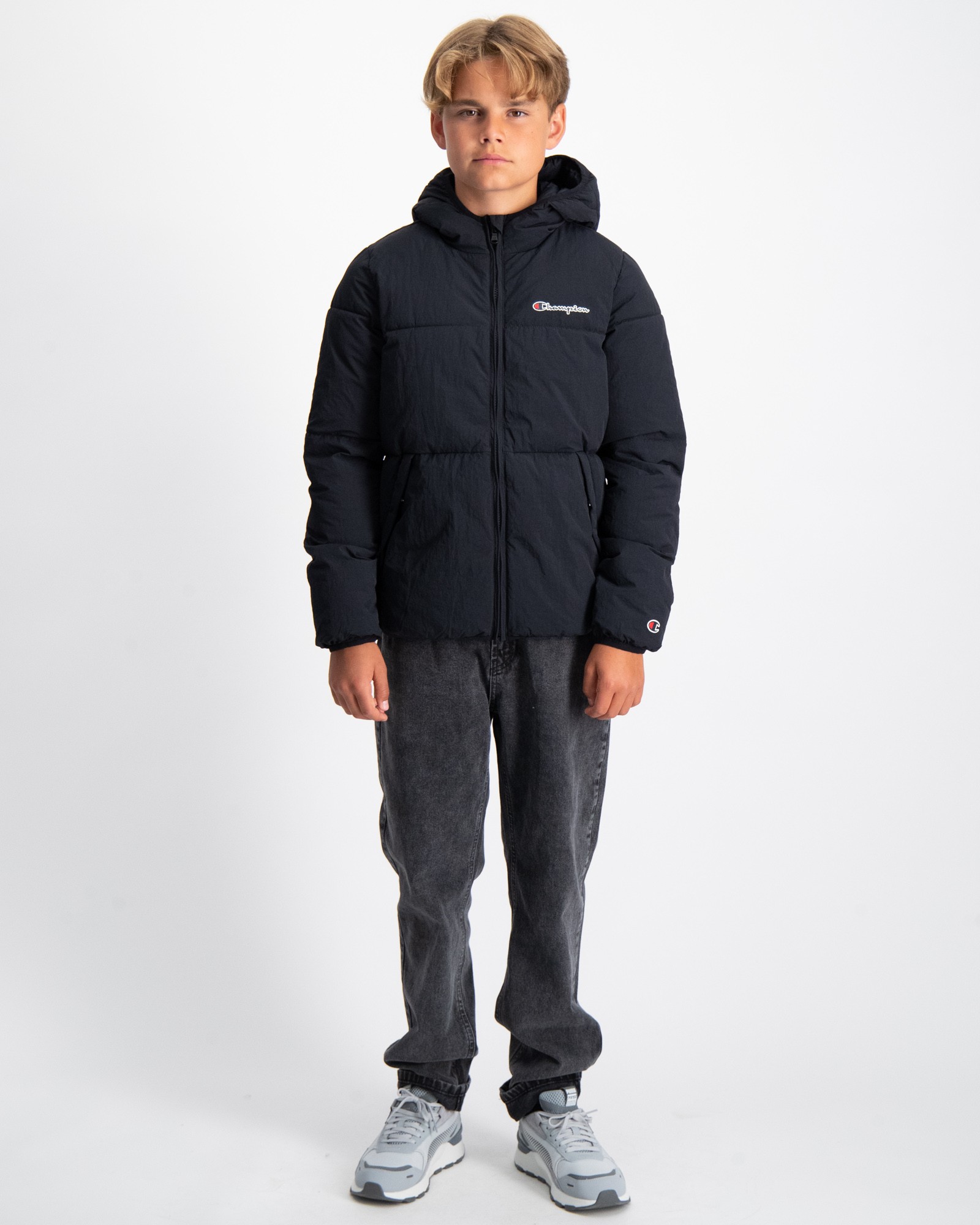 Schwarz Hooded | Jungen Brand Kids Jacket Store für