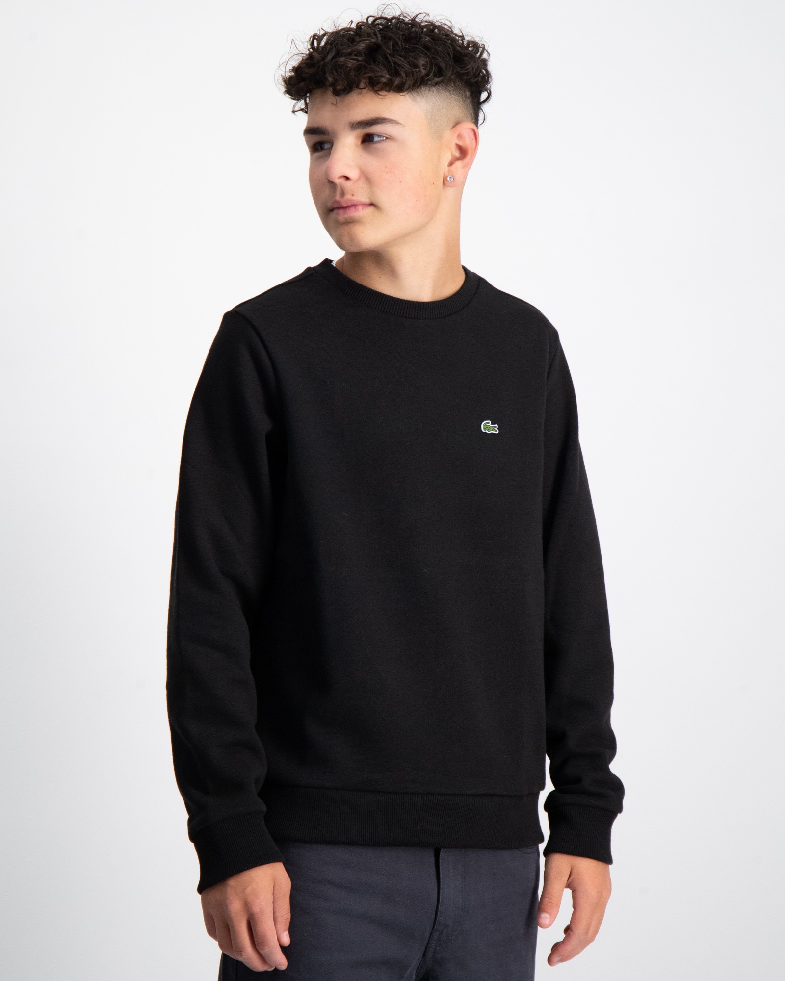 Lacoste logo crew clearance sweatshirt