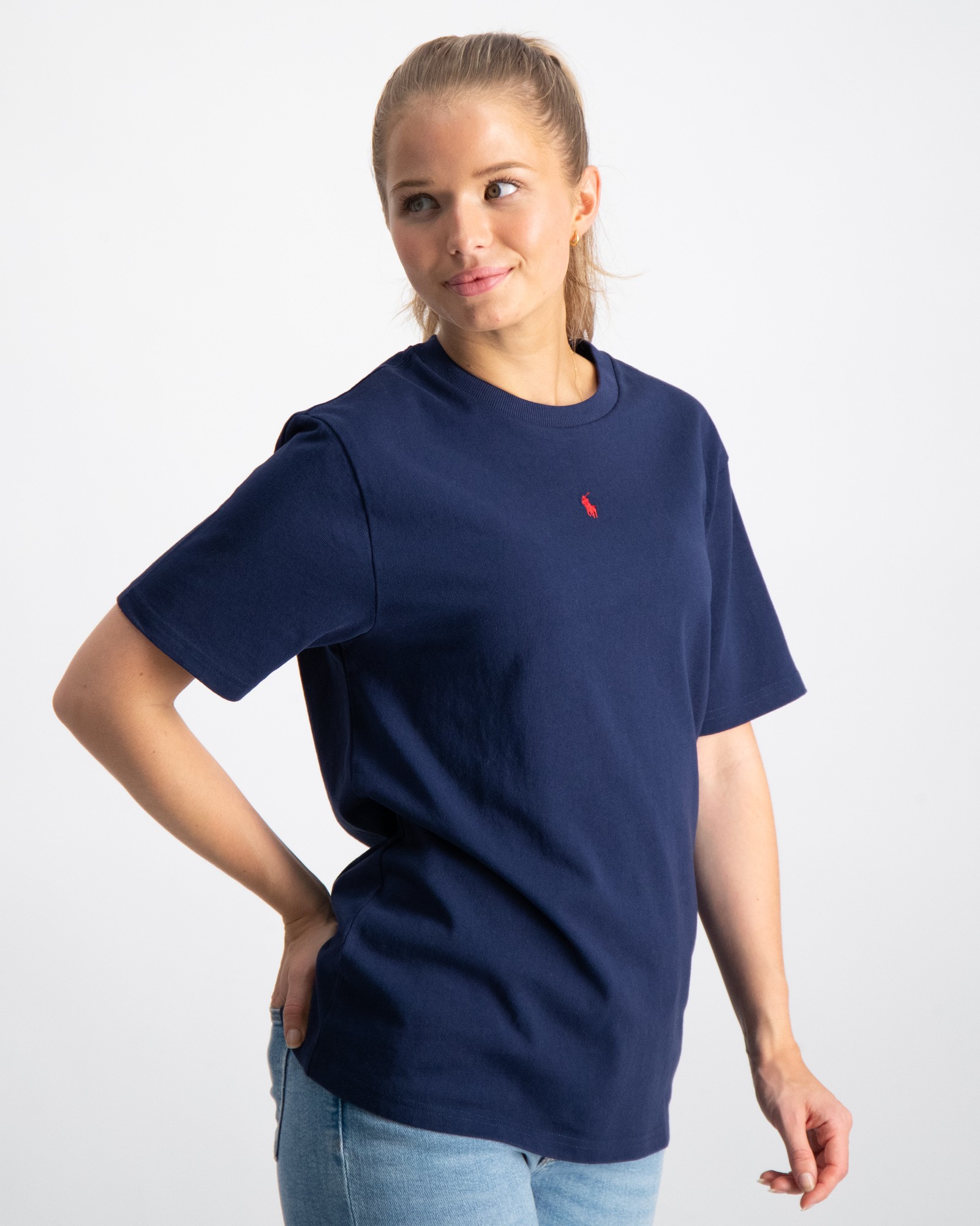 Blauw Cotton Jersey Crewneck Tee voor Meisjes | Kids Brand Store