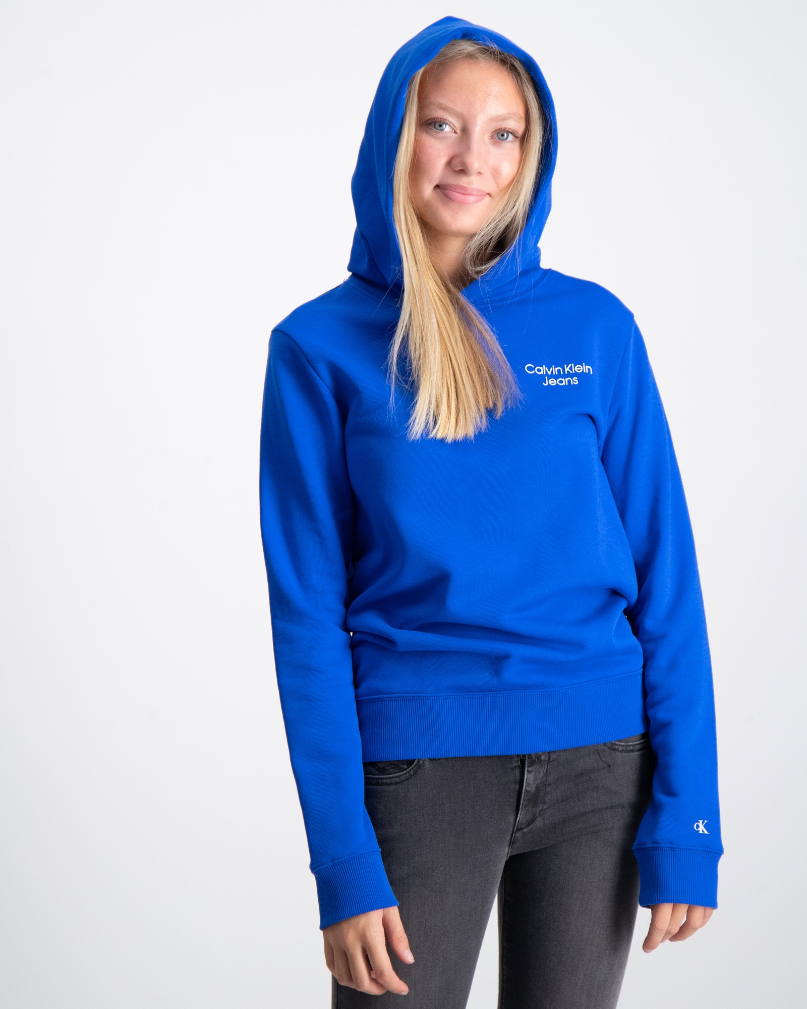 Blå CKJ STACK LOGO HOODIE för Tjej | Kids Brand Store