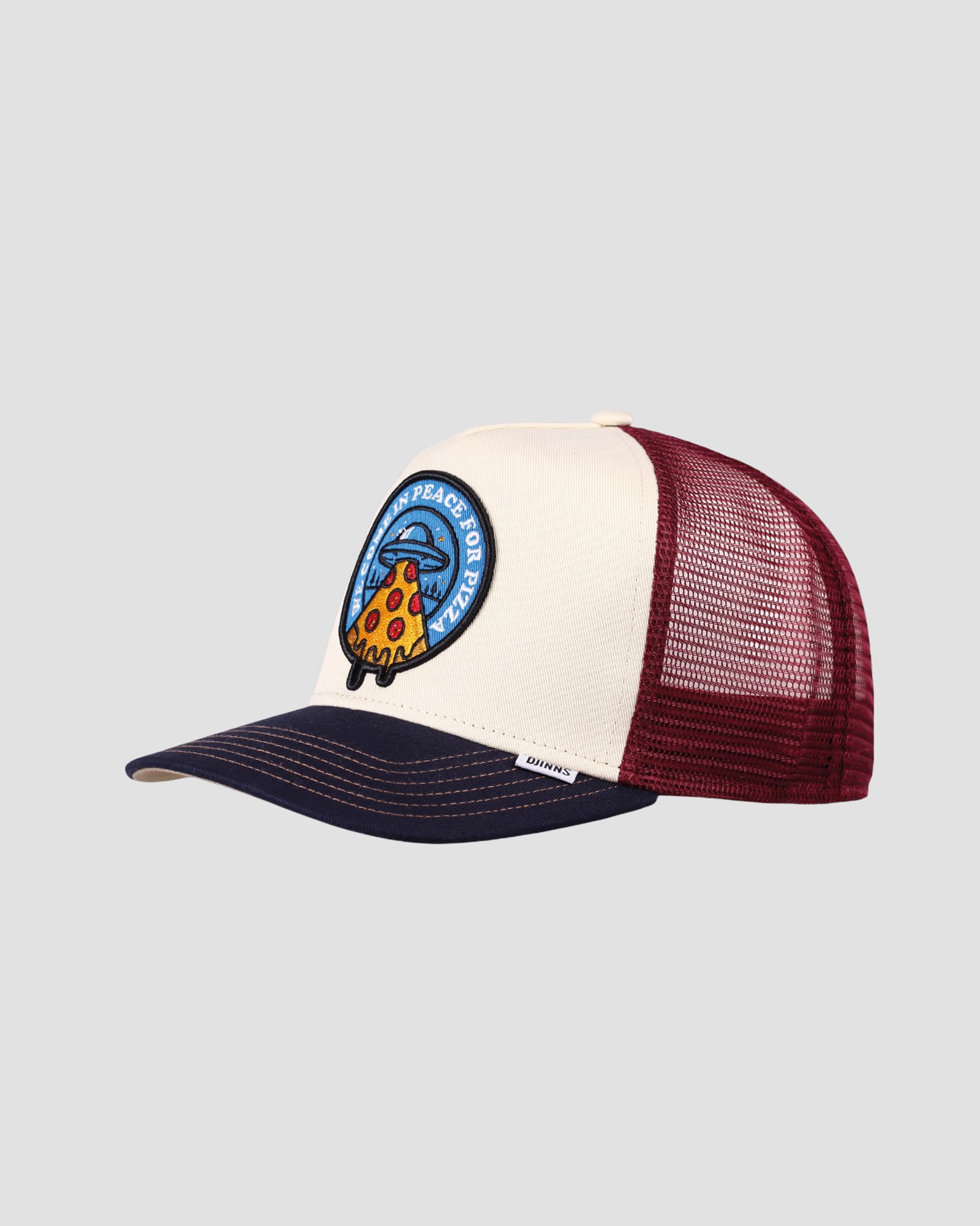 Wit Hft Cap Food Peace Pizza Fossil Trucker voor Unisex Kids