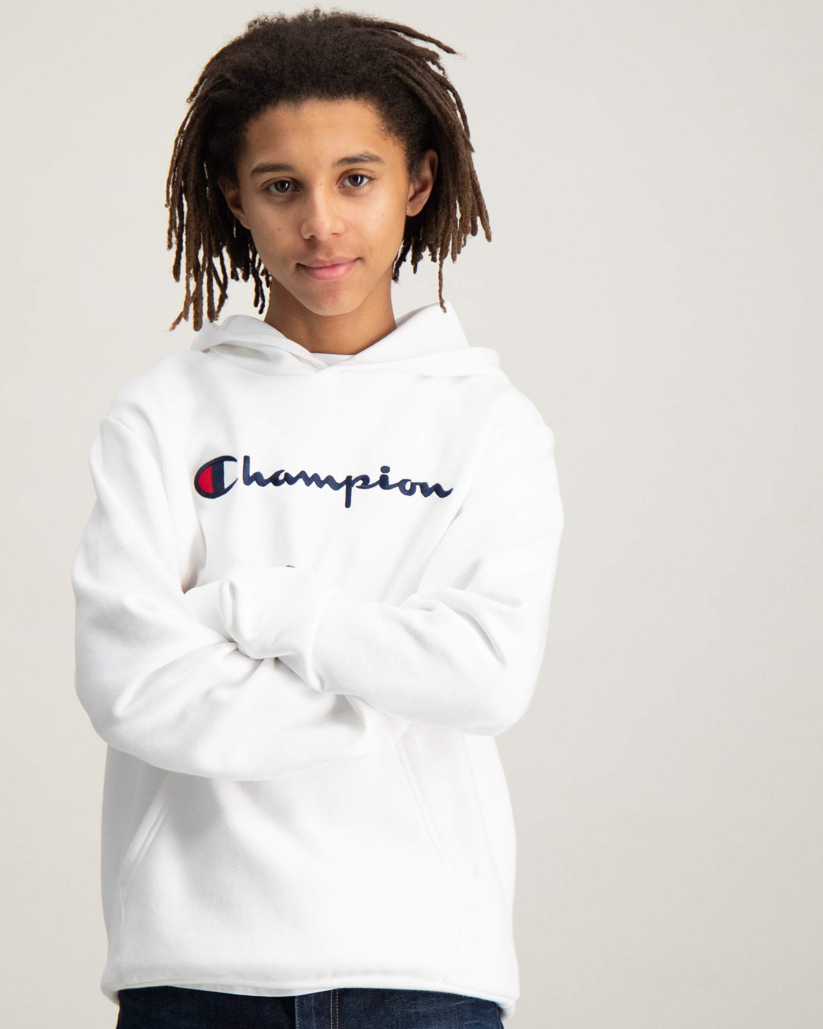 Champion white hoodie boys hotsell