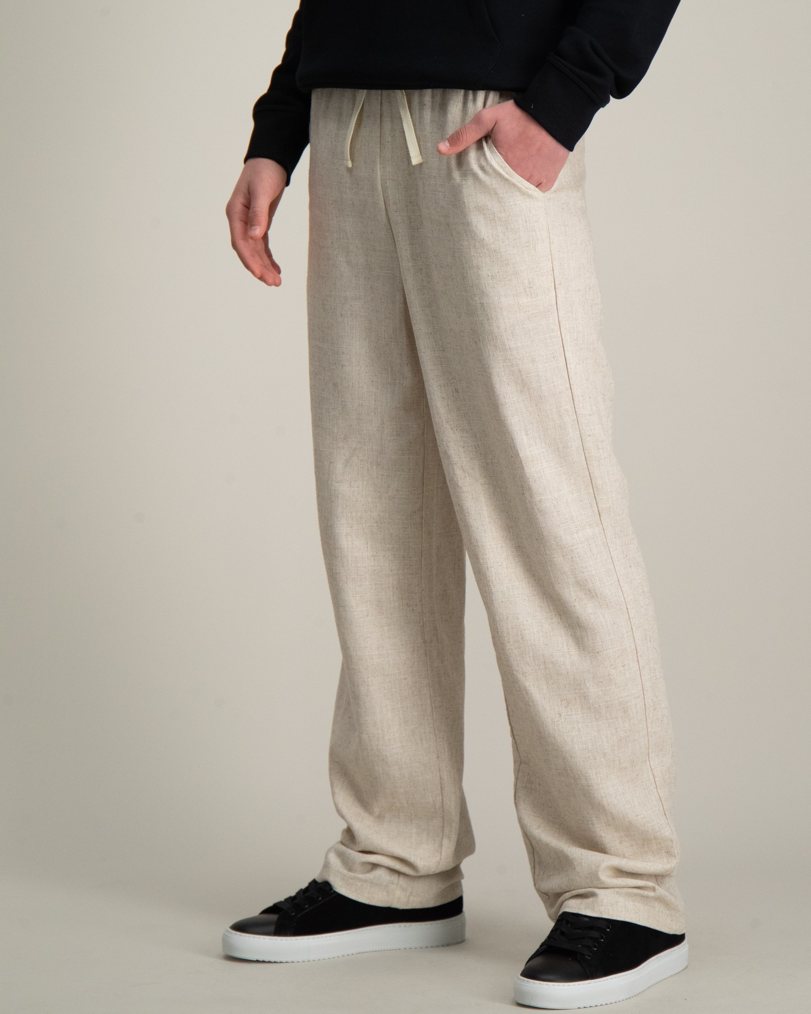 Beige Allan Linen Pants för Kille Kids Brand Store