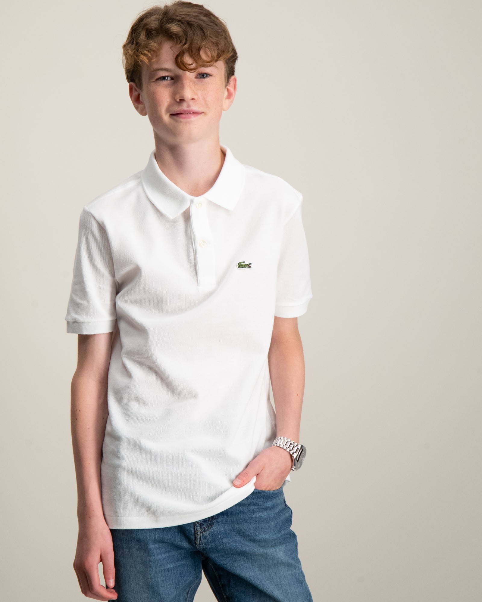 Lacoste Wit Polo voor Jongens Kids Brand Store