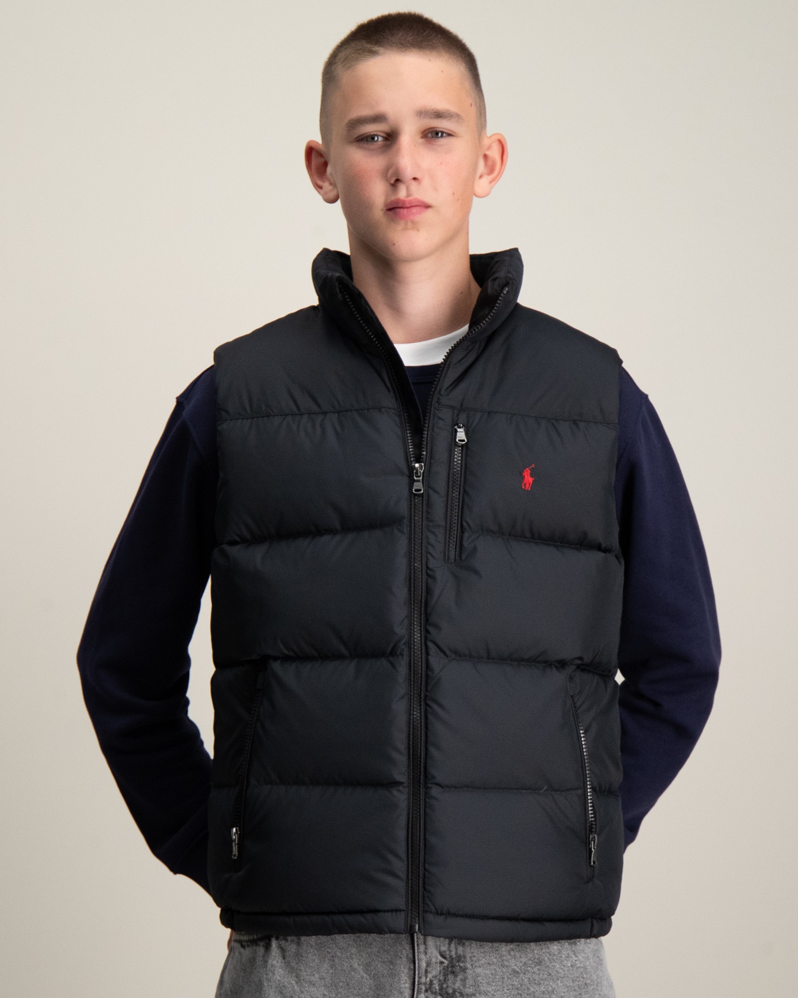 Ralph lauren vest zwart hotsell