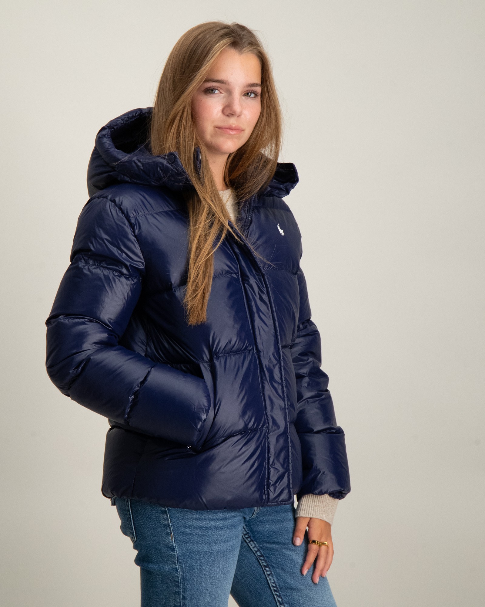 Polo Ralph Lauren Blau Down Hooded Jacket für Mädchen | Kids Brand 